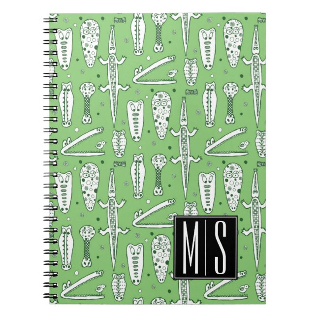 Carnet Monogramme du motif | de crocodile de croquis (Devant)