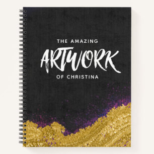 Carnet Monogramme Elegant Artiste Noir