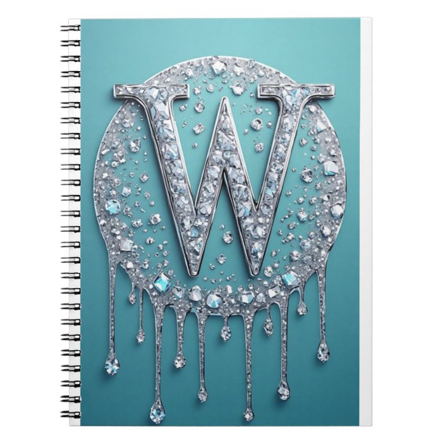 Carnet Monogramme Élégant Diamant Initiale G pour Cadeau  (Devant)