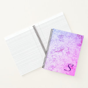 Carnet Monogramme en marbre rose et violet