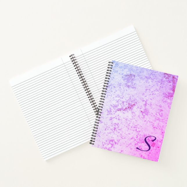 Carnet Monogramme en marbre rose et violet (Intérieur)