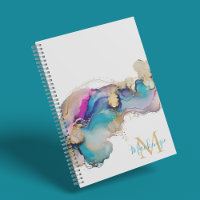 Monogramme en marbre rose Turquoise Abstrait