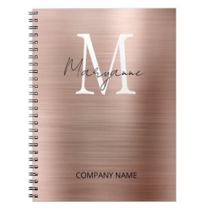 Carnet Monogramme Entreprise Moderne Rose