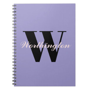 Carnet Monogramme et nom féminin violet