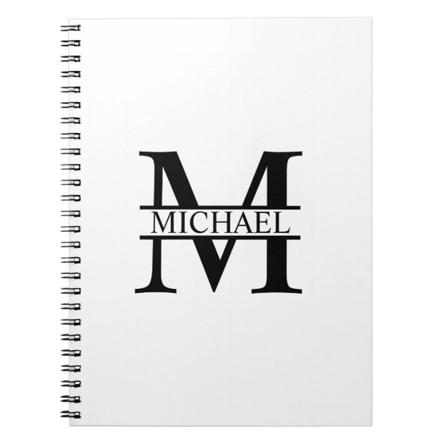 Carnet Monogramme et nom personnalisés (Devant)