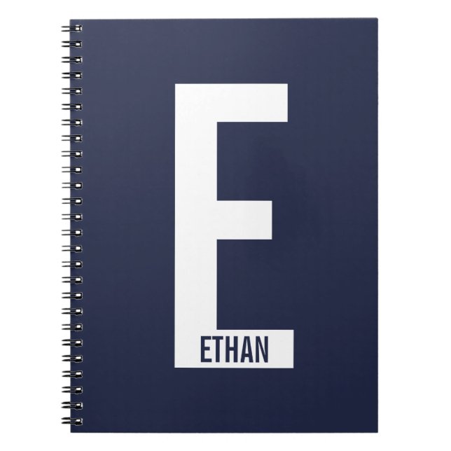 Carnet Monogramme et nom personnalisés modernes (Devant)