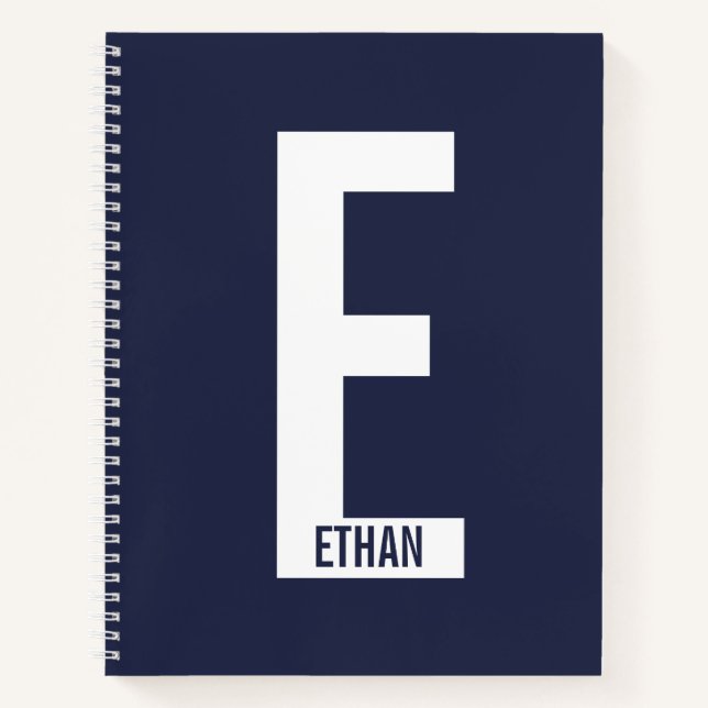 Carnet Monogramme et nom personnalisés modernes (Devant)