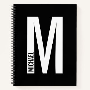 Carnet Monogramme et nom personnalisés modernes