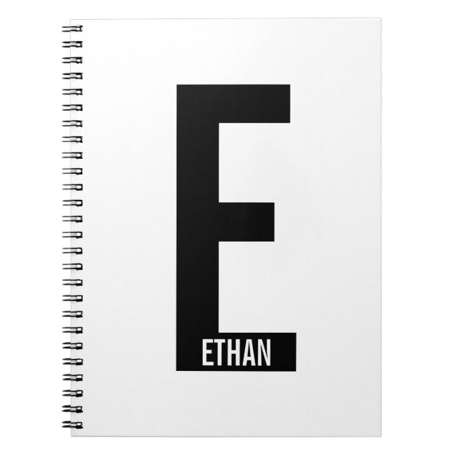 Carnet Monogramme et nom personnalisés modernes (Devant)