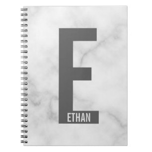 Carnet Monogramme et nom personnalisés modernes