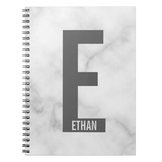 Carnet Monogramme et nom personnalisés modernes (Devant)
