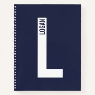 Carnet Monogramme et nom personnalisés modernes