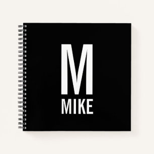 Carnet Monogramme et nom personnalisés modernes