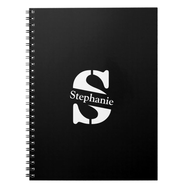 Carnet Monogramme et nom professionnel simple classique (Devant)