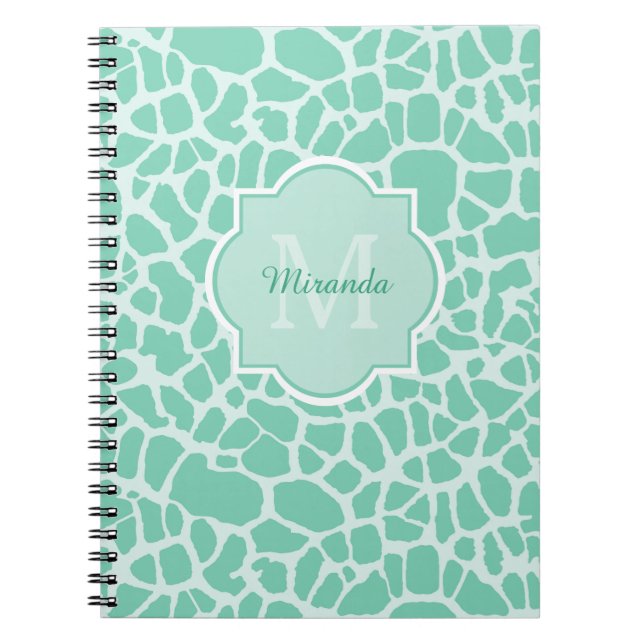 Carnet Monogramme et nom verts en bon état Girly (Devant)