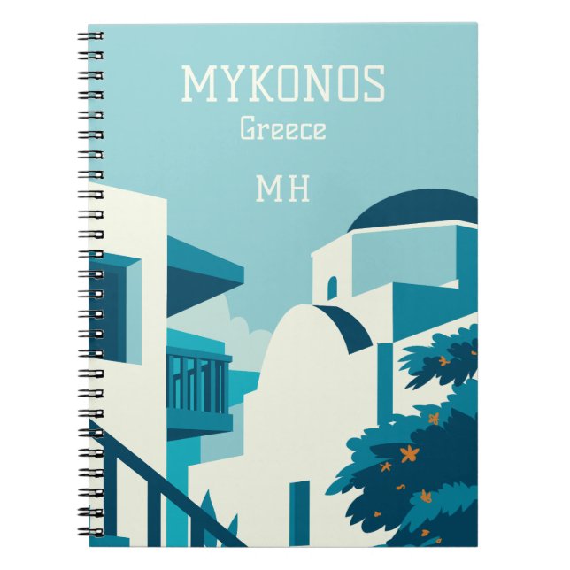 Carnet Monogramme et texte personnalisés Grèce (Devant)
