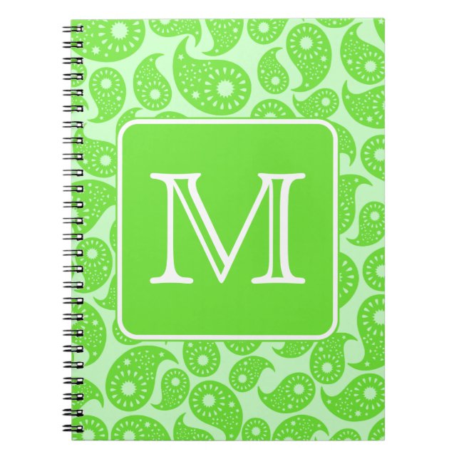 Carnet Monogramme fait sur commande. Modèle vert clair de (Devant)