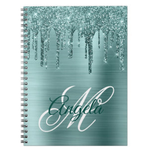 Carnet Monogramme fantaisie de Parties scintillant à huil