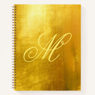 Carnet Monogramme Faux Or Faux brillant Jaune