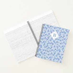 Carnet Monogramme floral Ditsy Daisy Périwinkle bleu