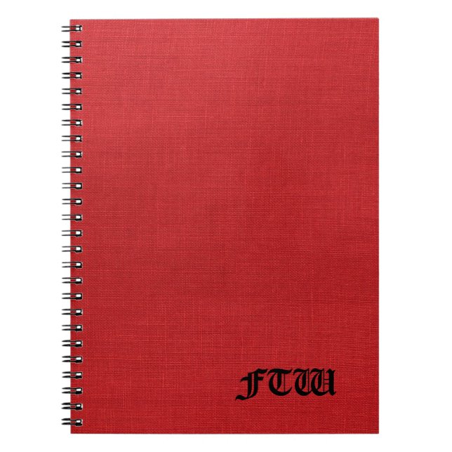 Carnet monogramme FTW sur Red Linen Texture Photo (Devant)