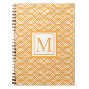 Carnet Monogramme géométrique en treillis moderne Mango S
