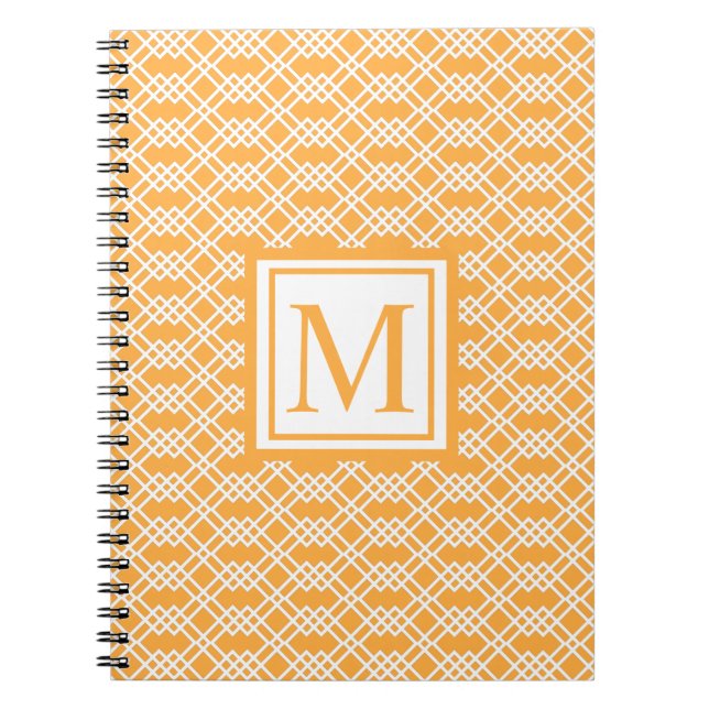 Carnet Monogramme géométrique en treillis moderne Mango S (Devant)