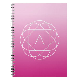 Carnet Monogramme géométrique semblable à une fleur Omb