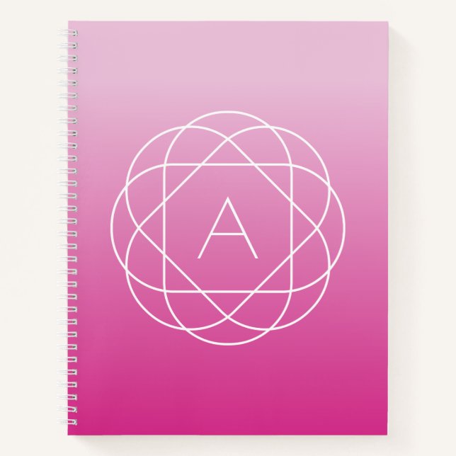 Carnet Monogramme géométrique semblable à une fleur | Omb (Devant)