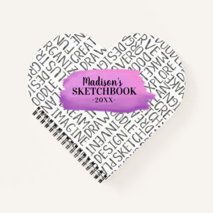 Carnet Monogramme Girl Purple Artist Sketchbook