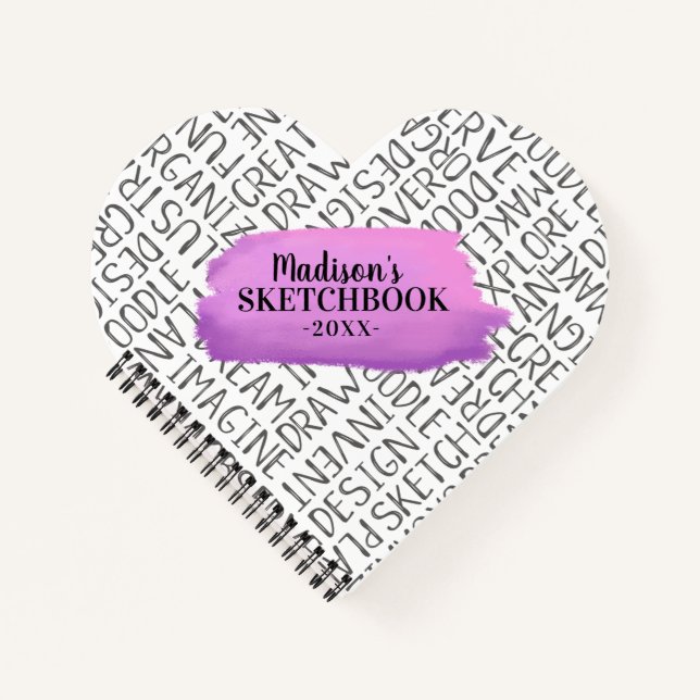 Carnet Monogramme Girl Purple Artist Sketchbook (Devant)