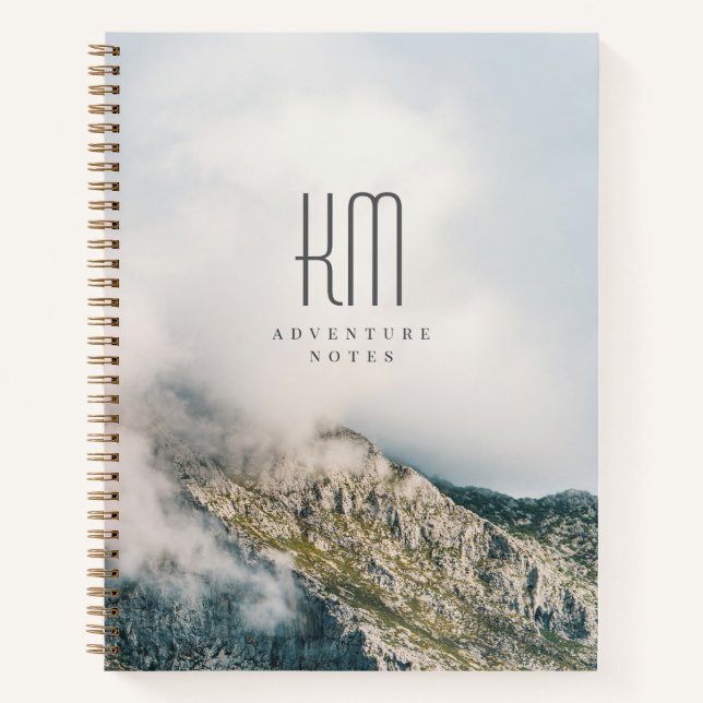 Carnet Monogramme Grande Aventure de Montagne Moderne (Devant)