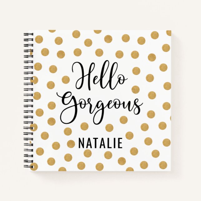Carnet Monogramme Hello Gorgey Gold White Sketchbook (Devant)