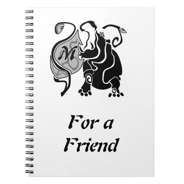 Carnet Monogramme Hippo en colère (Devant)