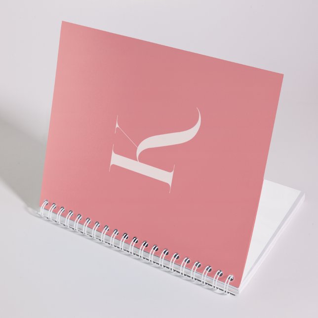 Carnet Monogramme initial Blush rose Élégante Feminine (Créateur téléchargé)