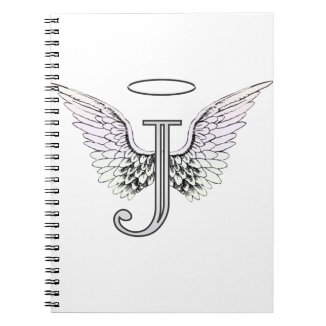 Carnet Monogramme initial de la lettre J avec des ailes (Devant)