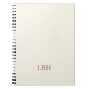 Carnet Monogramme initial minimaliste ivoire classique