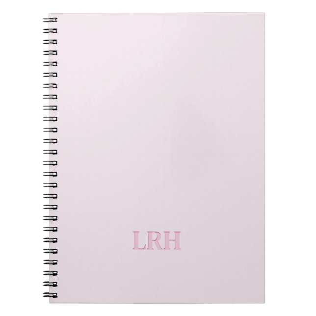 Carnet Monogramme initial minimaliste moderne rose (Devant)