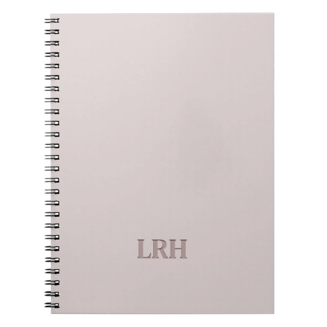 Carnet Monogramme initial neutre double couche minimalist (Devant)