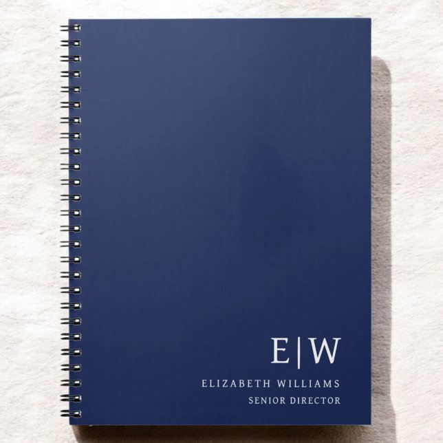 Carnet Monogramme Initial Professionnel de Bleu Marine po (Créateur téléchargé)