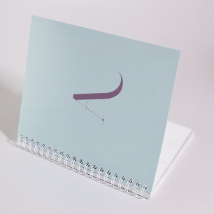 Carnet Monogramme Initial Typographie Unique Violet & Ble
