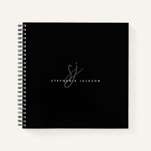 Carnet Monogramme Initiales De Script Minimaliste Simple 