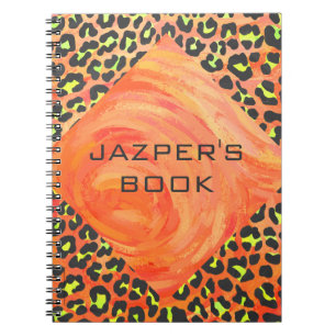 Carnet Monogramme léopard orange et jaune