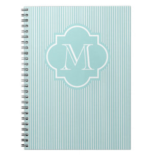 Carnet Monogramme M personnalisable Turquoise