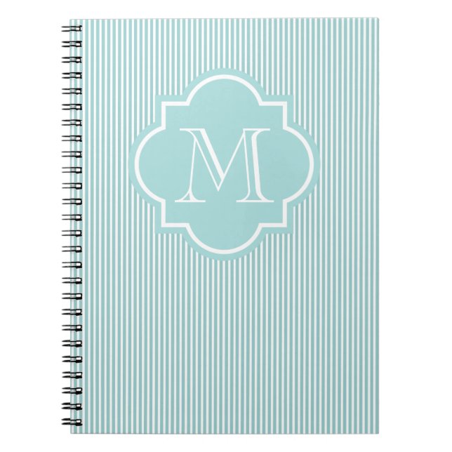 Carnet Monogramme M personnalisable | Turquoise (Devant)
