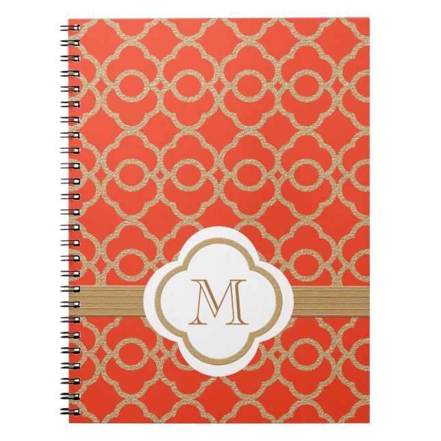 Carnet Monogramme marocain d'orange et d'or (Devant)
