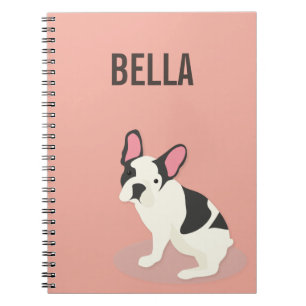 Carnet Monogramme.Mignonne Chien-taureau français.