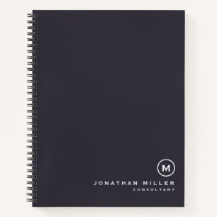Carnet Monogramme minimaliste Indigo Blue