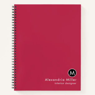 Carnet Monogramme minimaliste magenta moderne