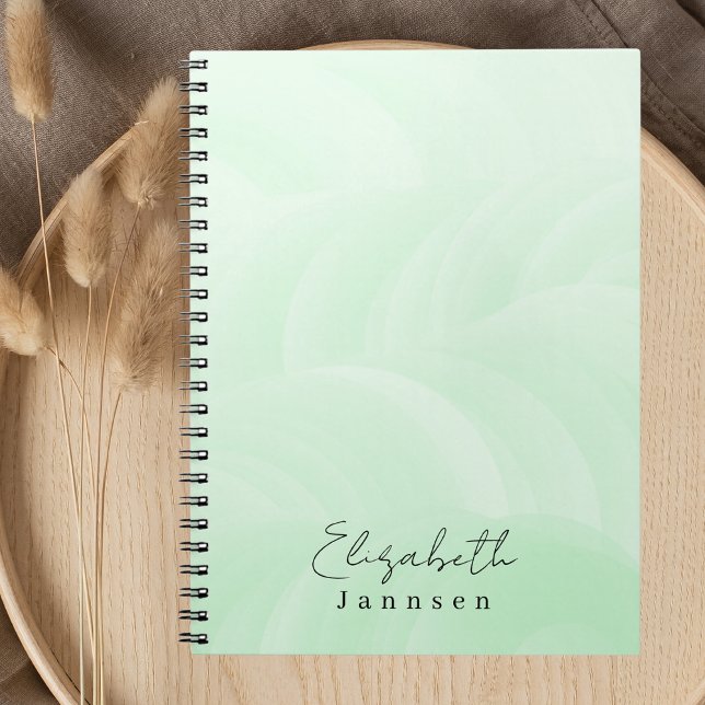 Carnet Monogramme minimaliste moderne Mint Green Pastel (Créateur téléchargé)